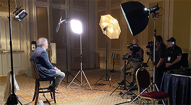 Video Production Interview Setup at a Hotel in Las Vegas
